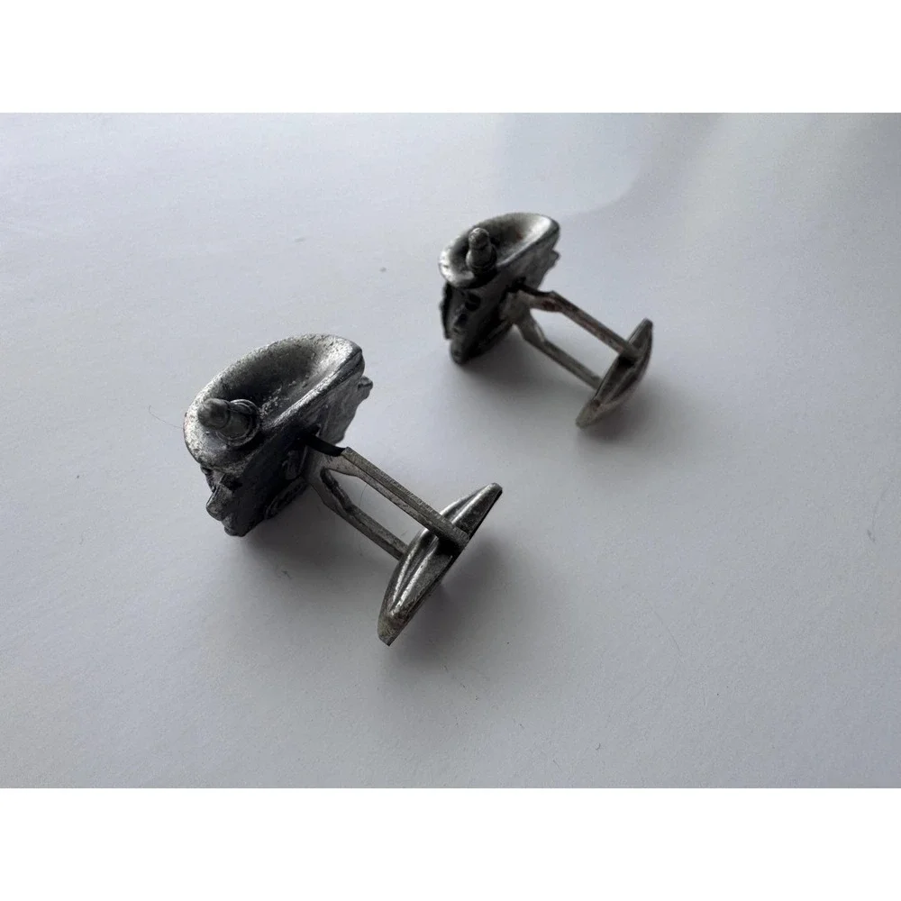 Vintage‎ Merrell Mortar and Pestle Cufflinks Mens Silver Tone Apothecary Medical